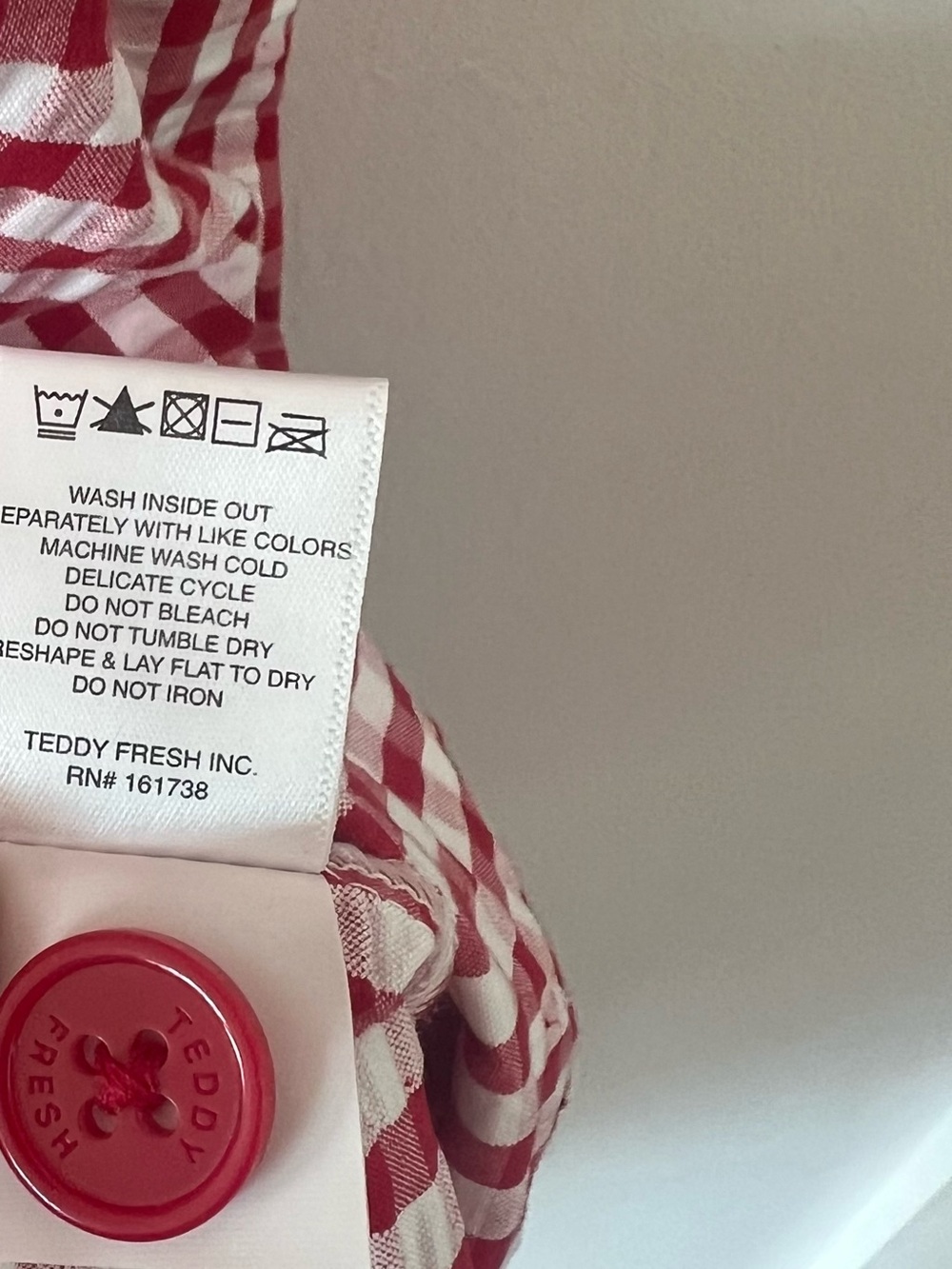 Teddy Fresh Red Little Miss Gingham Overalls Dress Plaid Women’s Small S - Picture 9 of 10